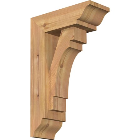 Ekena Millwork Merced Traditional Smooth Bracket w/ Offset Brace, Western Red Cedar, 5 1/2"W x 14"D x 22"H BKT0604X14X22MRC01SWR
